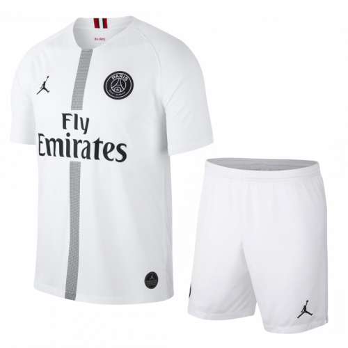 Kids PSG 18/19 3rd White Soccer Kits (Shirt+Shorts)